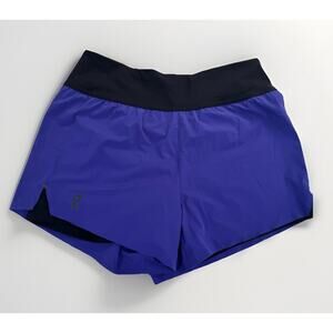 ON Cloud Women’s Running Shorts Sz Medium Logo Solid Black Lined Athletic Gym